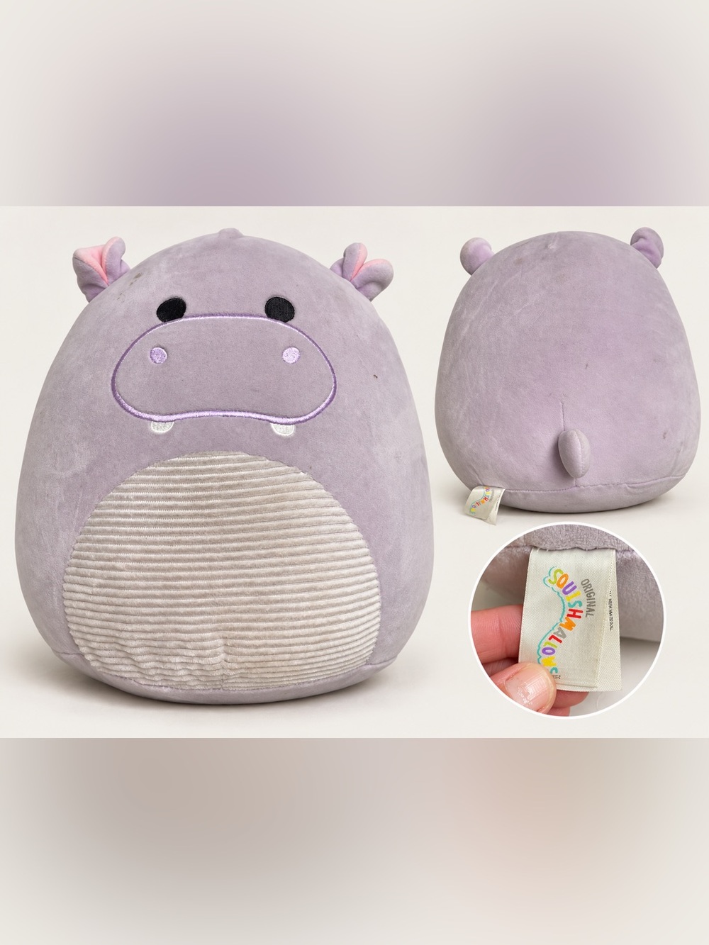 Squishmallows Purple Hippo Plush 12” x 8” Stuffed Animal